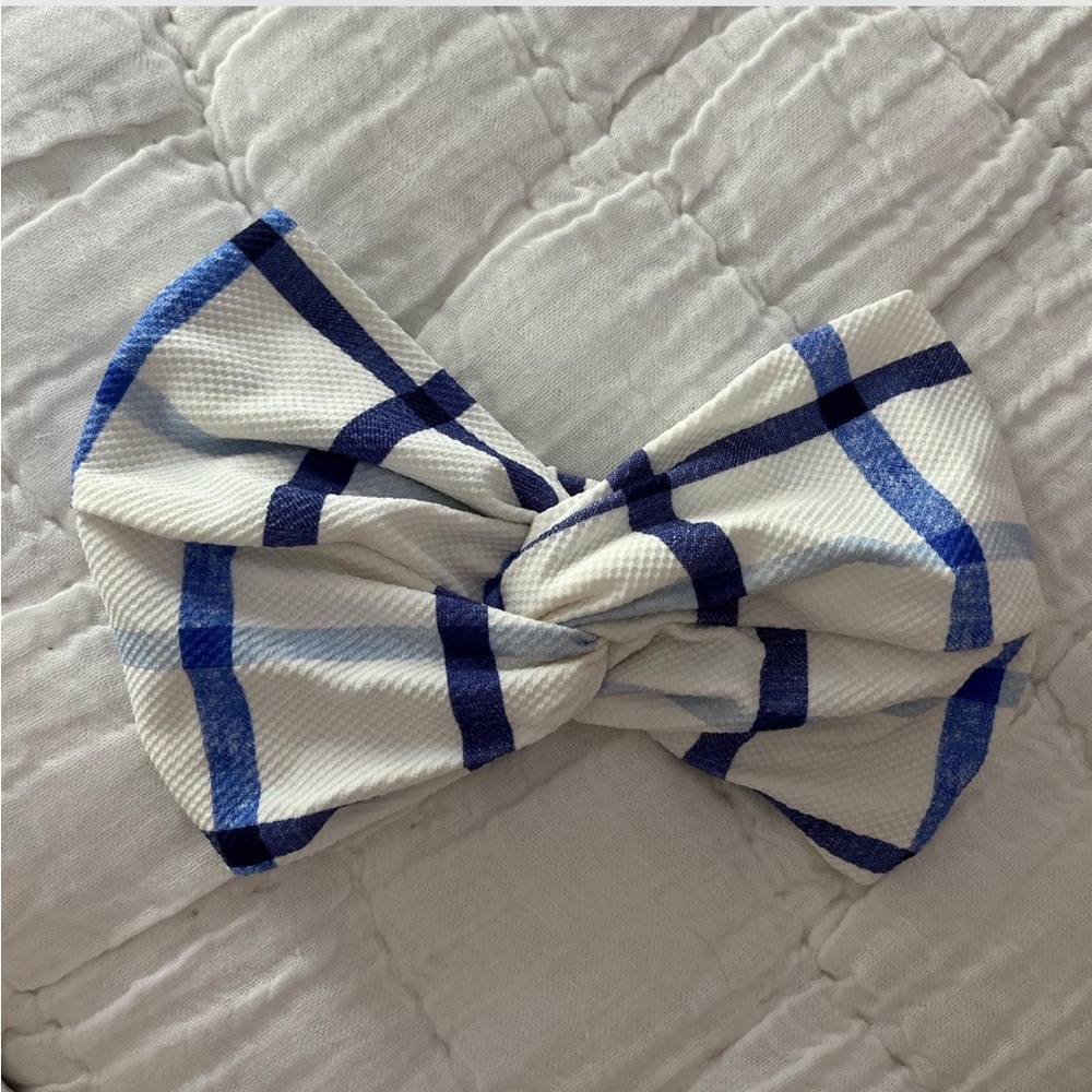 Blue and White Checkered bikini top